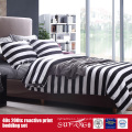 133*72 Printed Black White Bedding Set for Hotel/Home Use